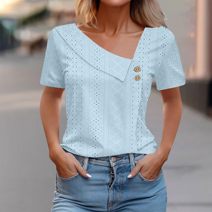 Women's Button Top with Eye Pattern Ivyshape