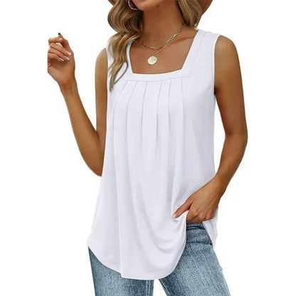 Women Flowing Pleated Tank Top Ivyshape