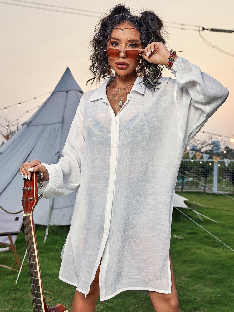 Women casual shirt dress Ivyshape