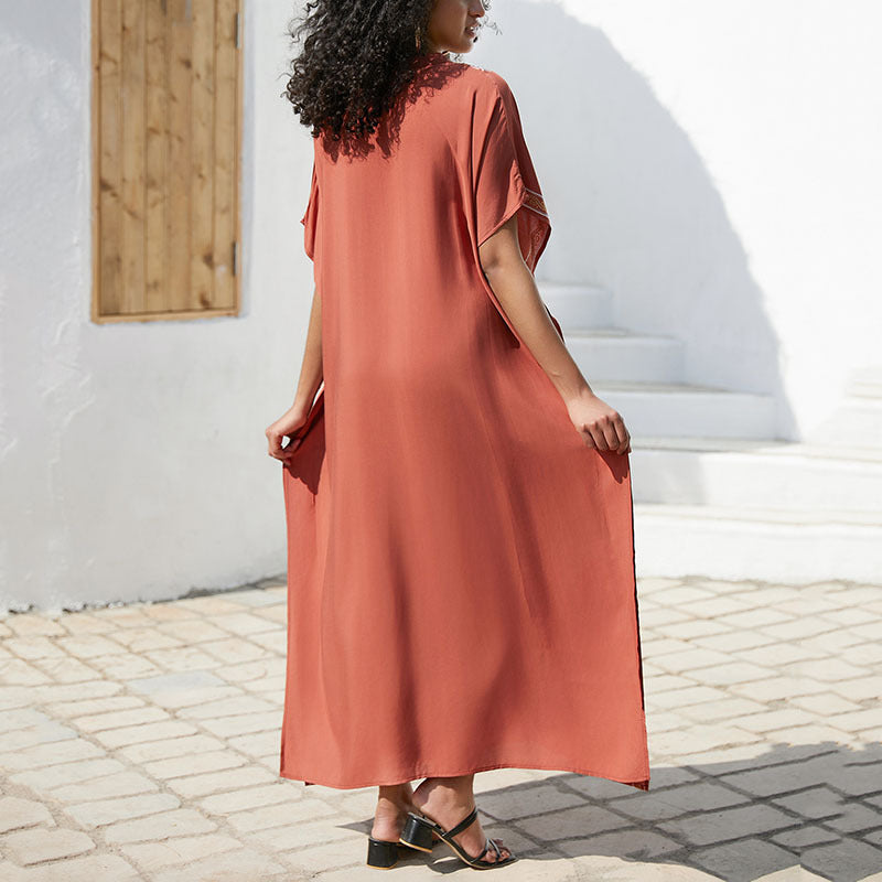 Women's high-quality kaftan robe with elegant embroidery Ivyshape