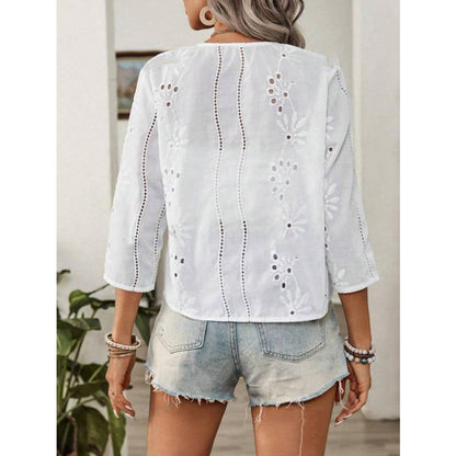 Ladies airy blouse with eyelet embroidery Ivyshape