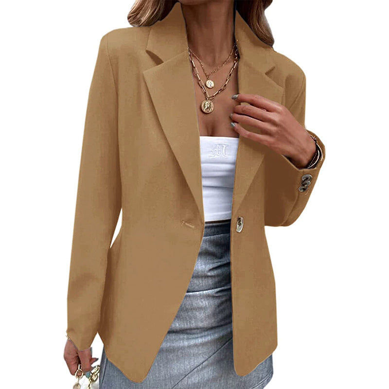 Women's Elegant Blazer Jacket with Textured Design and Practical Pockets Ivyshape