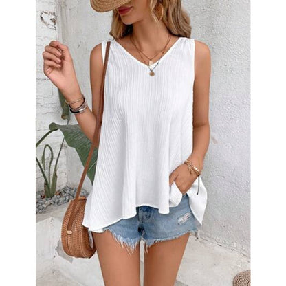 Women's viscose tank top with casual cut and V-neck Ivyshape