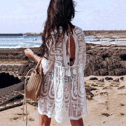 Women's Crochet Beach Dress in Boho Style Ivyshape