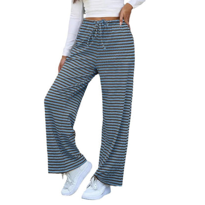 Women's High-Waisted Striped Lounge Pants Ivyshape