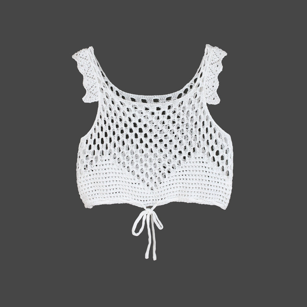 Ladies airy crocheted crop top Ivyshape