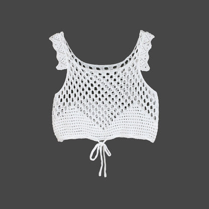 Ladies airy crocheted crop top Ivyshape