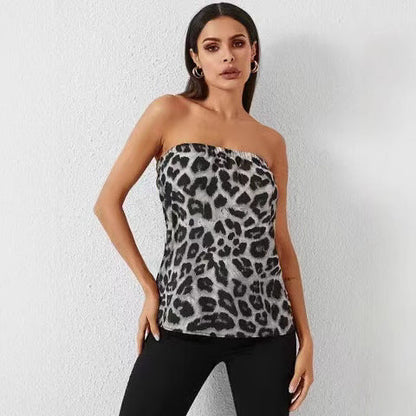 Women's Strapless Tiered Pattern Top Ivyshape