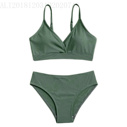 Women's bikini set in modern wrap style with adjustable straps Ivyshape