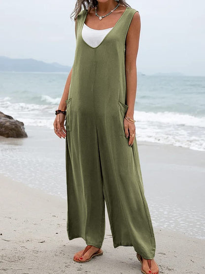 Women Relaxed Fit Wide Leg Jumpsuit Ivyshape