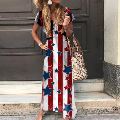 Ladies Graphic Maxi Dress Ivyshape