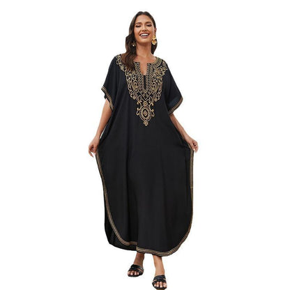 Ladies airy kaftan with intricate embroideries Ivyshape