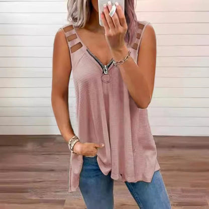 Ladies Trendy Zip-Up Tanktop Ivyshape