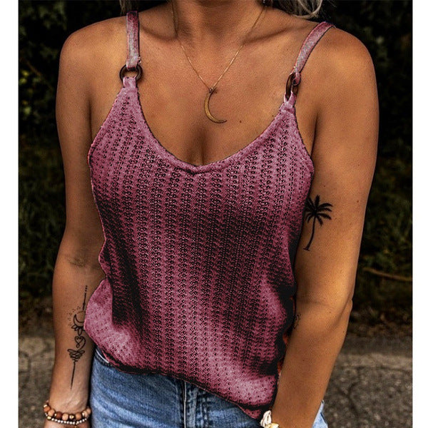 Women's knit texture spagen top Ivyshape