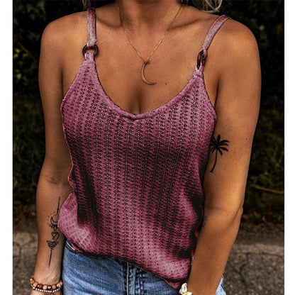 Women's knit texture spagen top Ivyshape