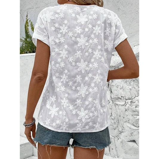 Women's blouse with floral embroidery design Ivyshape