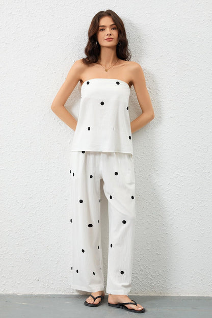 Women's Stylish Wide Leg Striped Set Ivyshape