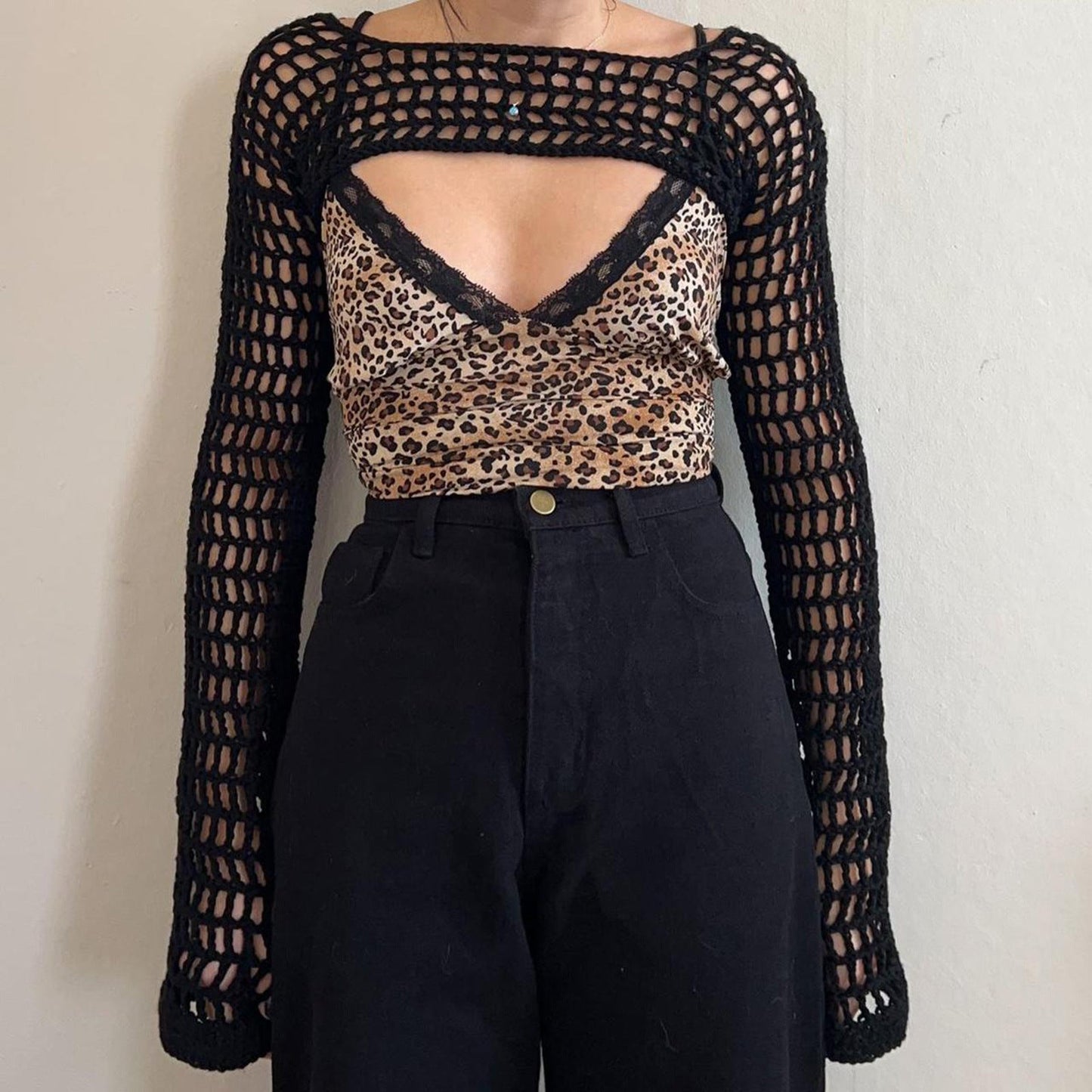 Ladies knitted top with open sleeves Ivyshape