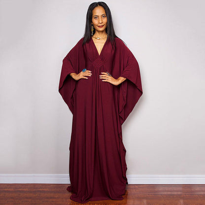 Ladies Maxi Kaftan with flowing cut and wide sleeves Ivyshape