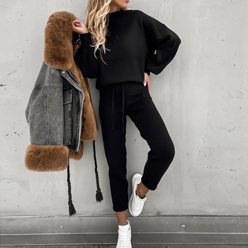 Women's Comfortable Lounge Suit with Loose Fit and Elastic Waist Ivyshape