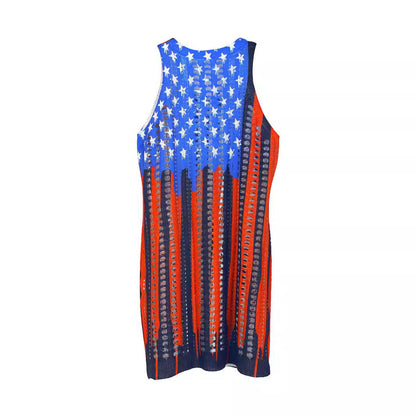Women’s casual beach dress with embroidered star pattern Ivyshape