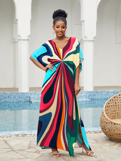 Women’s maxi dress in artistic spiral design Ivyshape