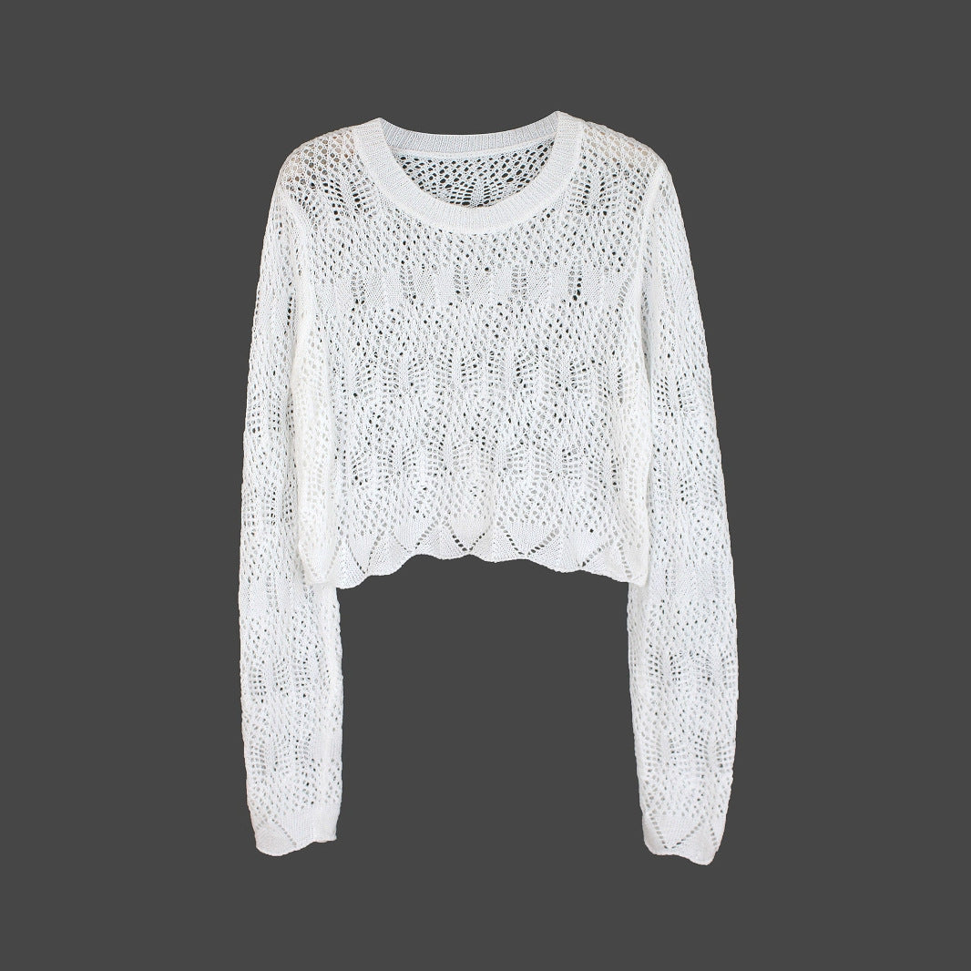 Women's airy knit set with modern lace pattern Ivyshape
