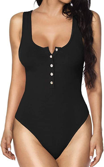 Women's Elegant Swimsuit with Button Details and High Leg Cut Ivyshape