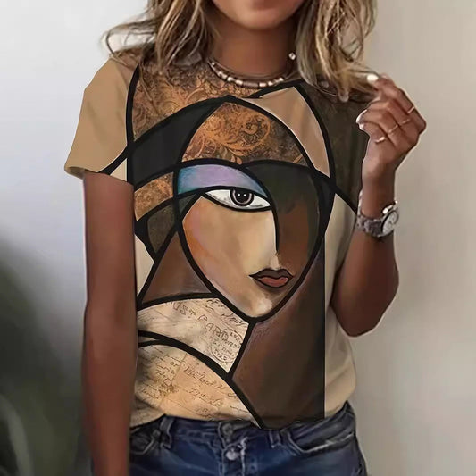 Women's Artistic Graphic T-Shirt Ivyshape