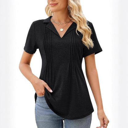 Women Pleated Detail Casual Tunic Ivyshape