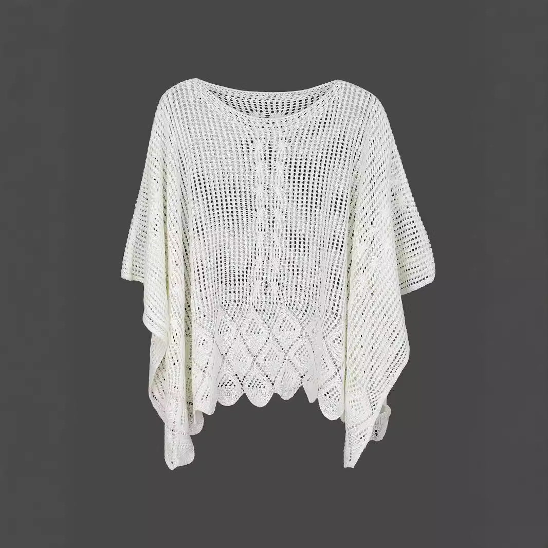 Women's airy crochet blouse with elegant lace pattern details Ivyshape