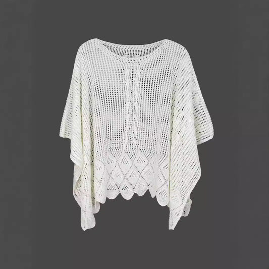 Women's airy crochet blouse with elegant lace pattern details Ivyshape