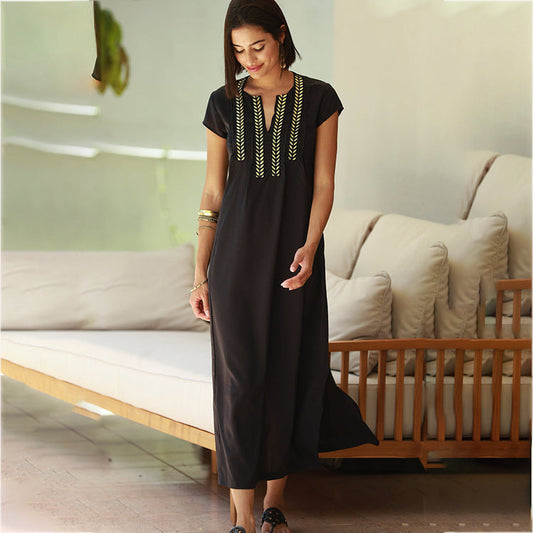 Women’s maxi dress with elegant embroidery design Ivyshape