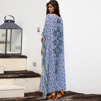 Women's Maxi Beach Dress with Stylish Floral Design and Airy Silhouette Ivyshape