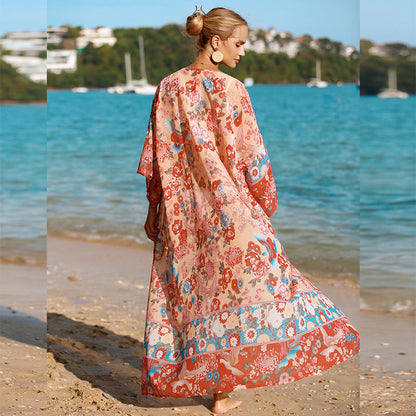 Women Flower Pattern Beach Wrap Ivyshape
