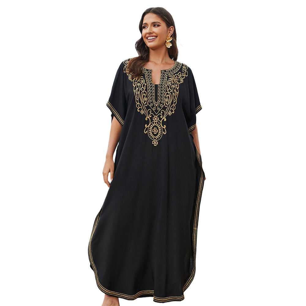 Ladies airy kaftan with intricate embroideries Ivyshape