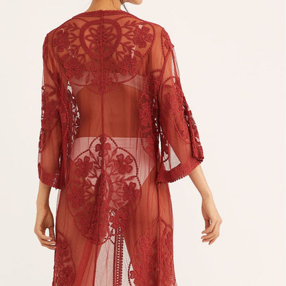 Ladies airy lace kimono Ivyshape