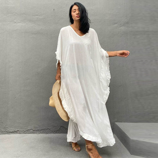 Women’s maxi dress with elegant lace embellishments Ivyshape