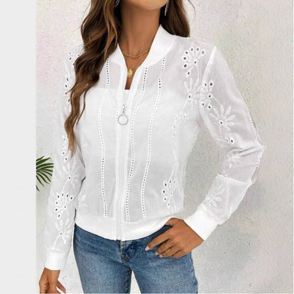 Ladies Embroidered Bomber Jacket Ivyshape