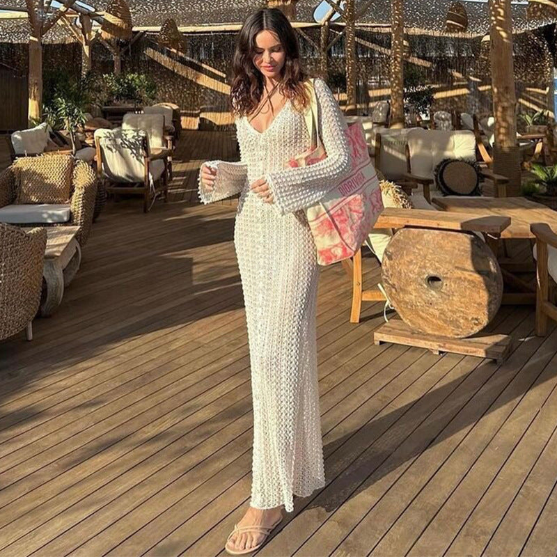 Women's Transparent Beach Robe with Airy Mesh Structure Ivyshape