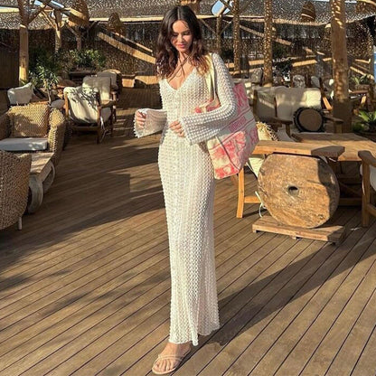 Women's Transparent Beach Robe with Airy Mesh Structure Ivyshape