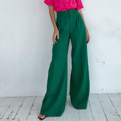 Women's Elegant Wide-Leg Trousers with High Waist Ivyshape