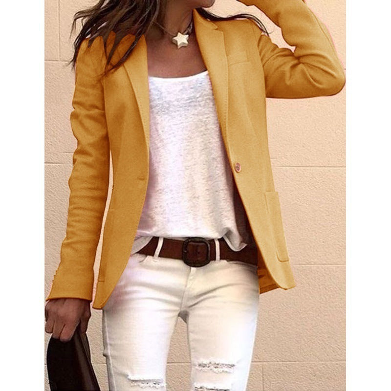 Women's elegant cut blazer with fine texture and modern details Ivyshape
