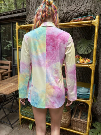 Ladies Stylish Open Blazer Jacket with Leo Pattern Ivyshape