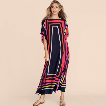 Ladies fashionable kaftan with stylish geometric design Ivyshape