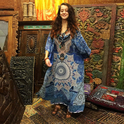 Women's Maxi Kaftan with Unique Mandala Design Ivyshape