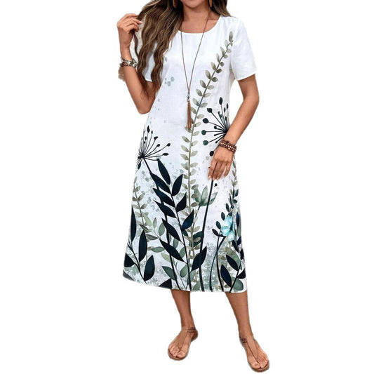 Women Floral Pattern Midi Dress Ivyshape