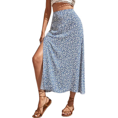 Ladies Elegant Floral Maxi Skirt Ivyshape