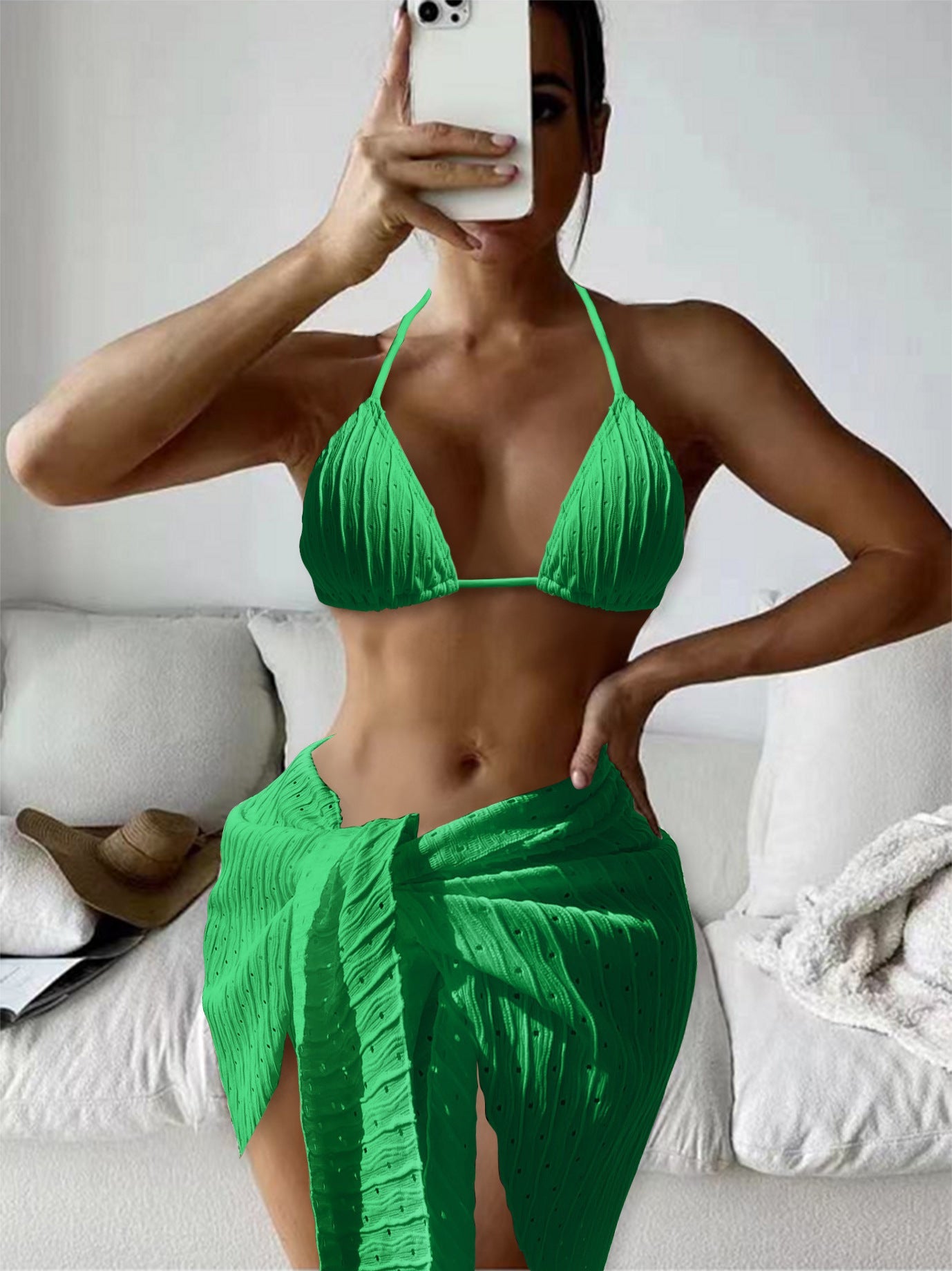 Women's Triangle Bikini Set with Airy Wrap Tube Ivyshape