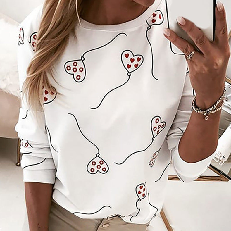 Women's casual sweatshirt with heart balloon motif Ivyshape